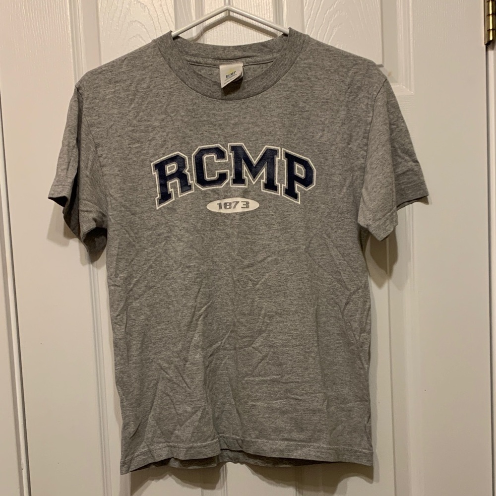 Two RCMP Graphic T-Shirts Gray & Navy Youth Large